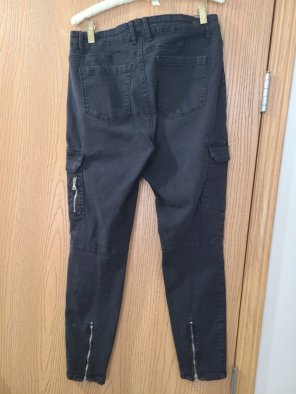 Blank NYC Black Reade Moto Bikercore Zipper Ankle Cargo Skinny Jeans - Picture 2 of 3